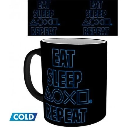 PlayStation varmeskiftende krus 320 ml – Eat Sleep Repeat