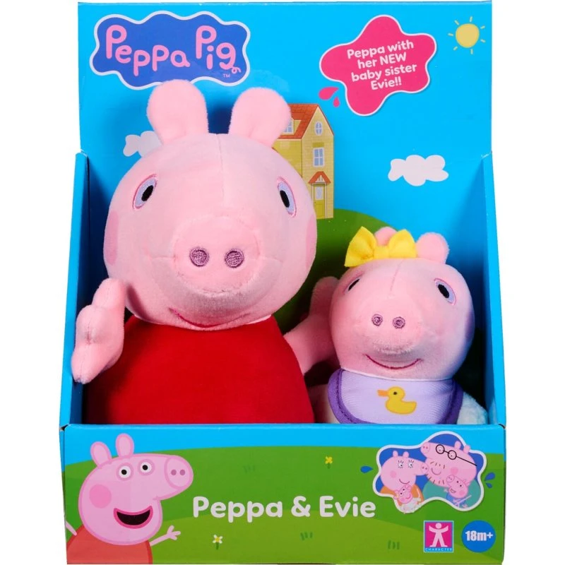 Gurli Gris 2-pak: Peppa & Evie Plysdyr