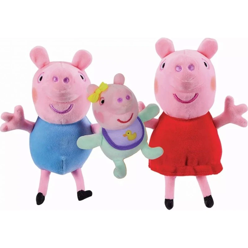 Gurli Gris 3-pak plysbamser – Peppa, George & Evie