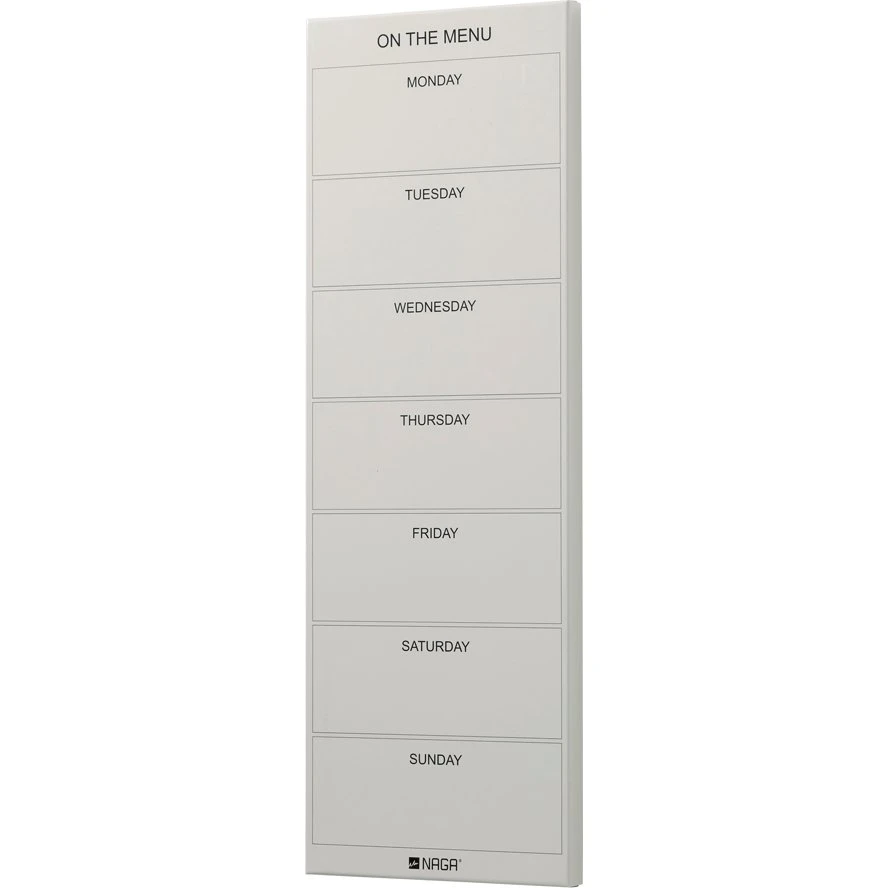 Magnetisk madplan tavle 20 x 60 cm - Beige Engelsk