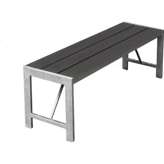 Hortus H-model havebænk i antracitgrå nonwood - 123 cm