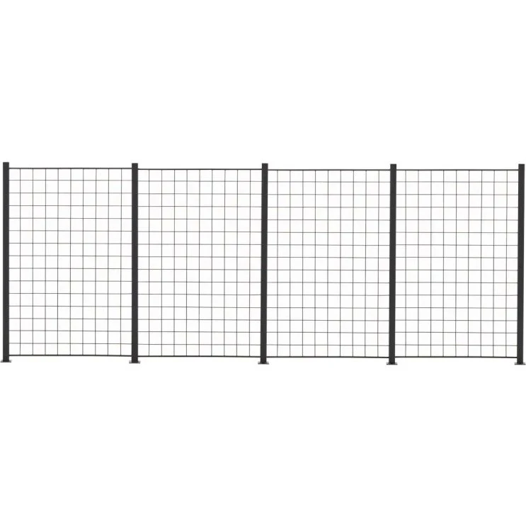 Hortus Espalier 4 fag 150x100 cm inkl. 5 alustolper - Antracitgrå