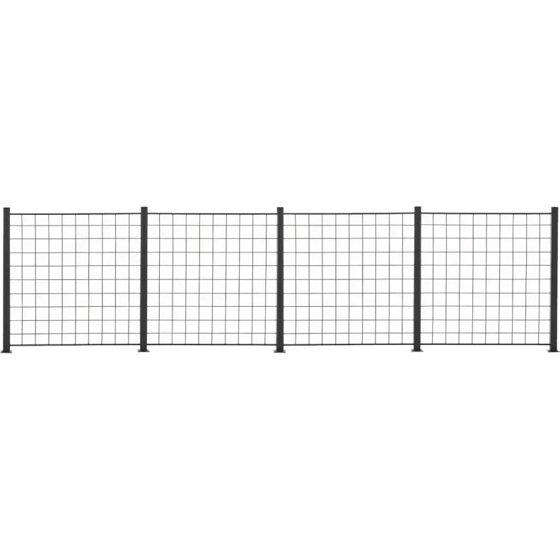Hortus Espalier 4 fag 100x100 cm inkl. 5 alustolper - Antracitgrå