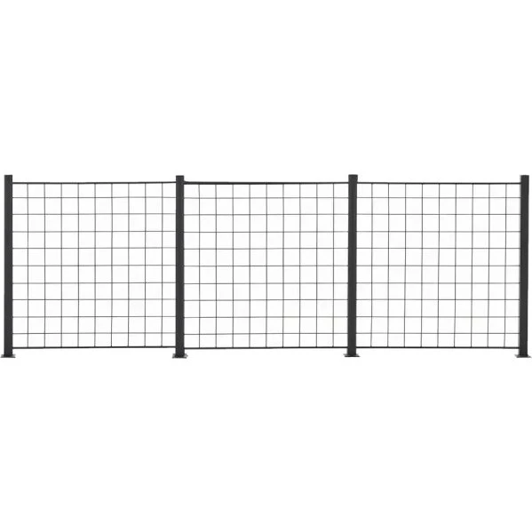 Hortus Espalier 3 fag 100x100 cm inkl. 4 alustolper - Antracitgrå