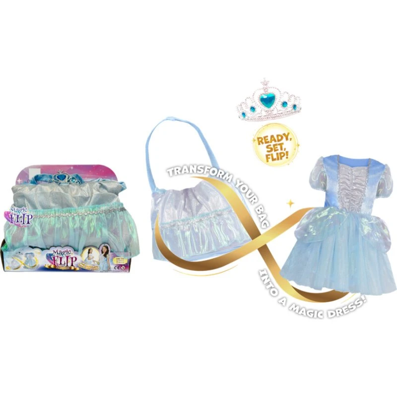 Magic Flip Blå Prinsessekjole 128-134 cm (7-8 år)