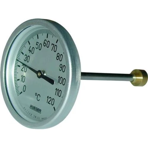 Rüger TCH Termometer 0-120°C - Ø80mm med 50mm føler