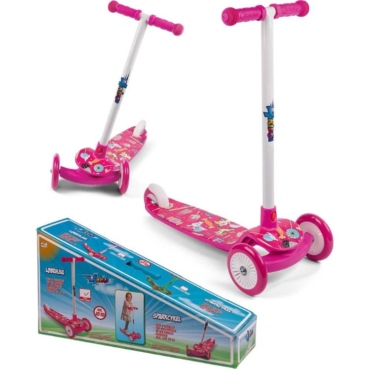 California 3-hjulet løbehjul til børn i pink med motiv (83113)