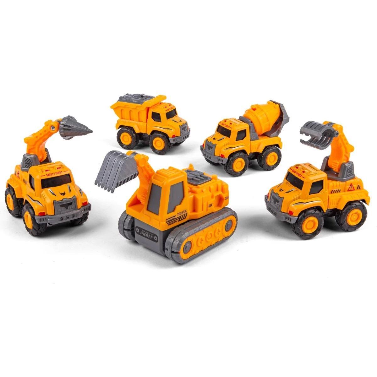 Speedcar 5-i-1 Construction Robot med Pullback-funktion