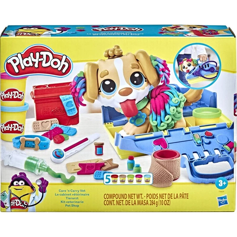 Play-Doh Dyrlæge sæt - Care 'n Carry til børn