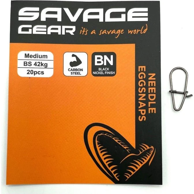 Savage Gear Needle Eggsnaps Sort Nikkel