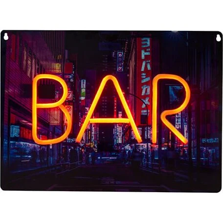 Bar Neon Light - Væglampe med Bybillede