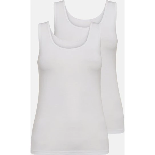 Decoy Tanktop 2-pak i hvid bambusviskose
