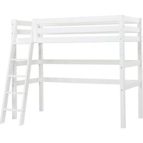 Hoppekids ECO Luxury Højseng med skrå stige, 90x200 cm, hvid