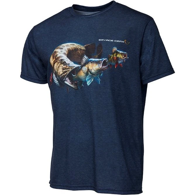 Savage Gear Cannibal T-Shirt, Blå, 2XL