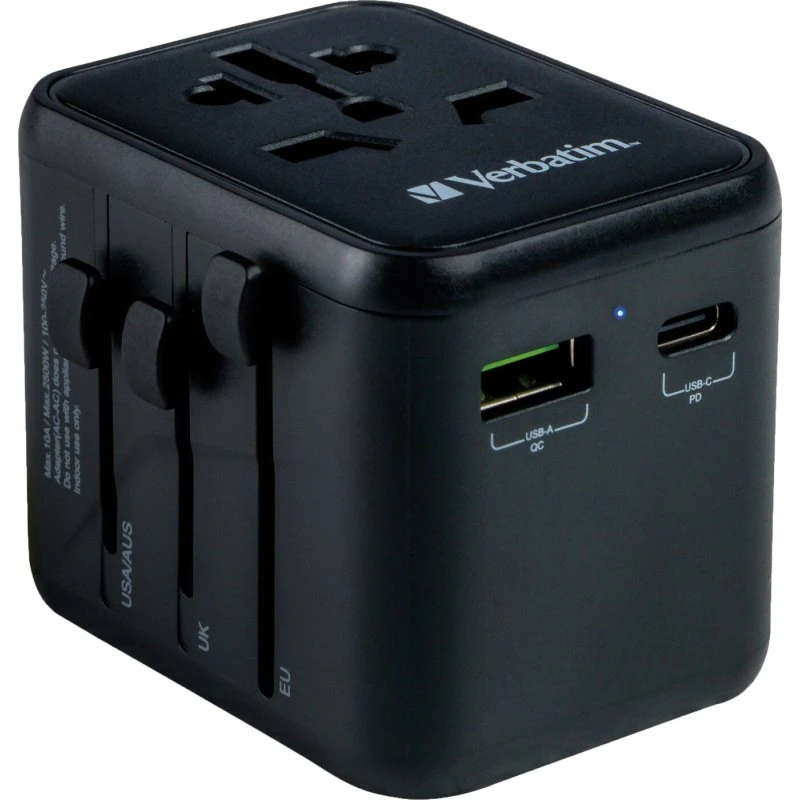 Verbatim UTA-02 Universal Rejseadapter med USB-C 20W