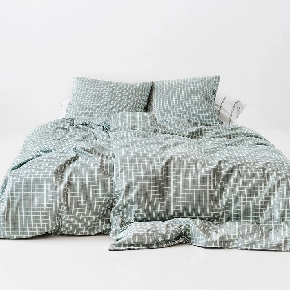 SNOOZE Økologisk Sengetøj Check Green 140x200