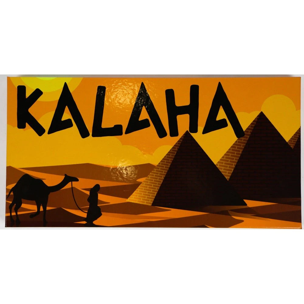 Kalaha - Klassisk brætspil med rød spilleplade og 75 kugler