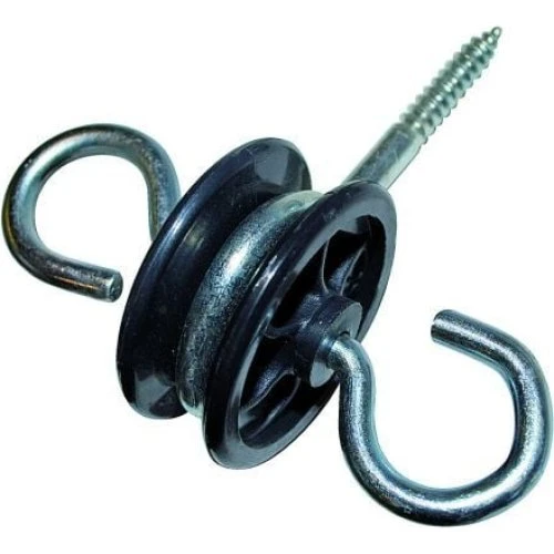 Isolator med skrue og 2 øjer, sort - 4 stk.