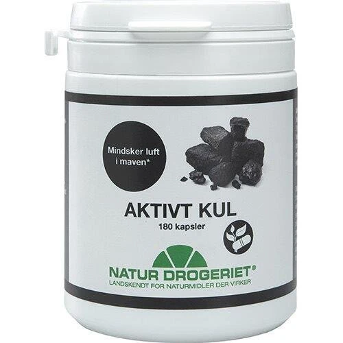 Natur-Drogeriet Aktivt kul, 180 vegetabilske kapsler