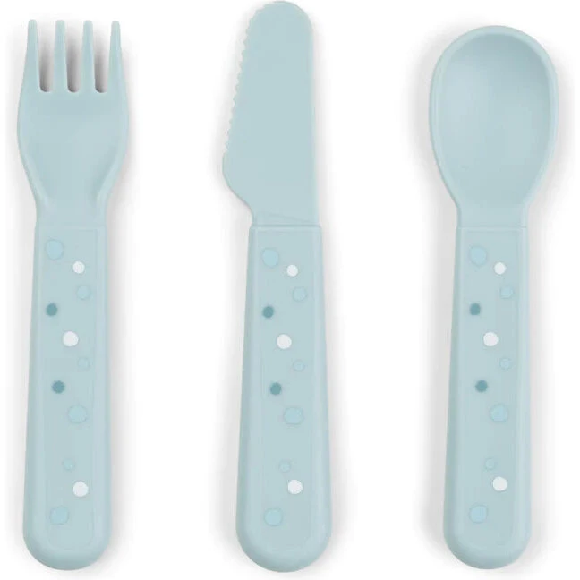 Done by Deer Foodie bestiksæt Happy Dots – blå, 3 dele