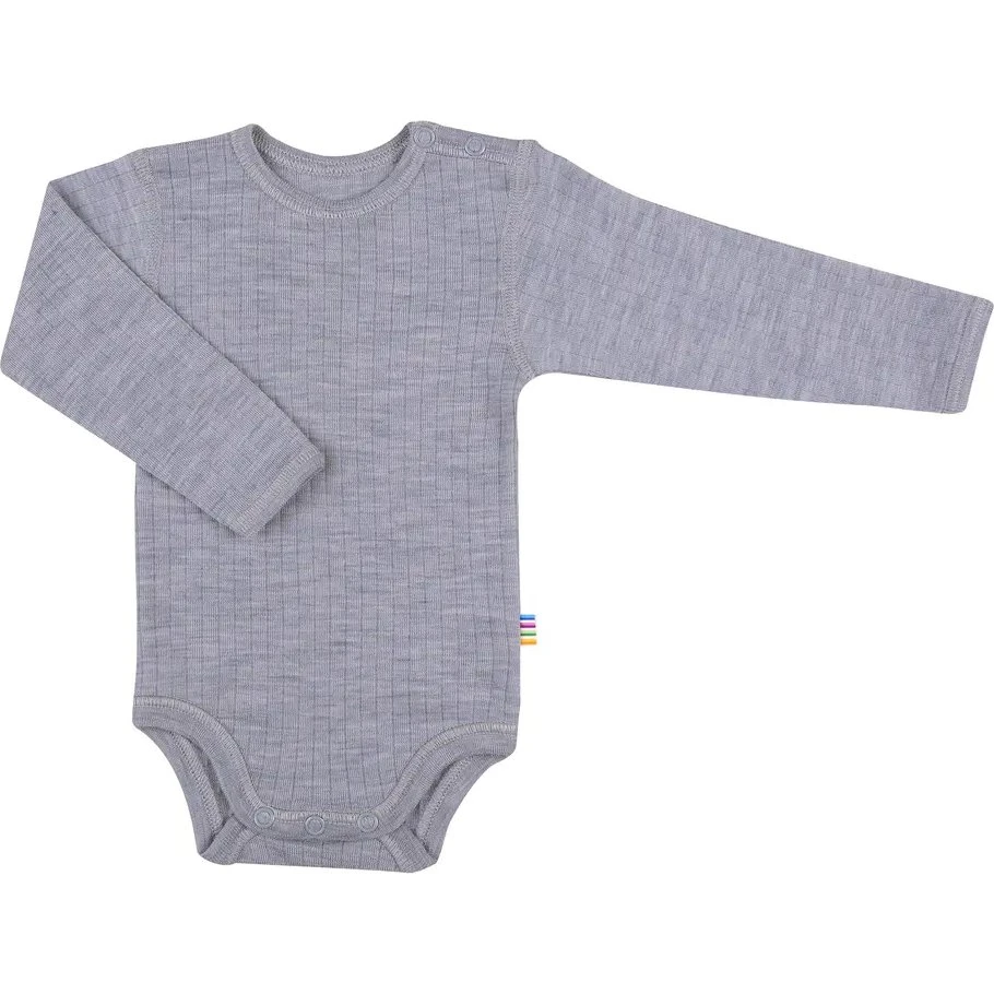 Joha Uld Body med lange ærmer - Lysegrå Melange - 100% Merino