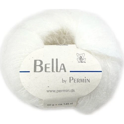 Bella Permin Mohairgarn - Hvid - 50g