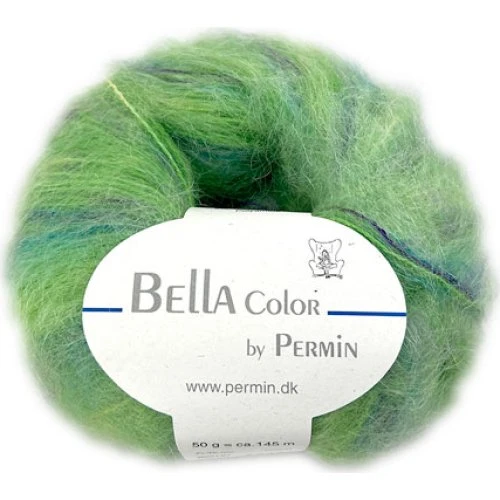 Bella Permin Mohairgarn - Grøn/Lilla/Turkis (50g)