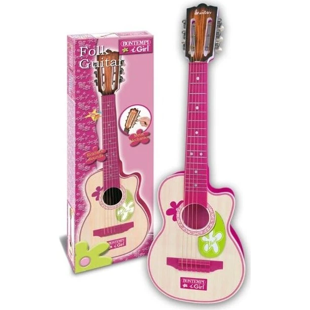 Bontempi Træguitar til børn 70 cm – Pink