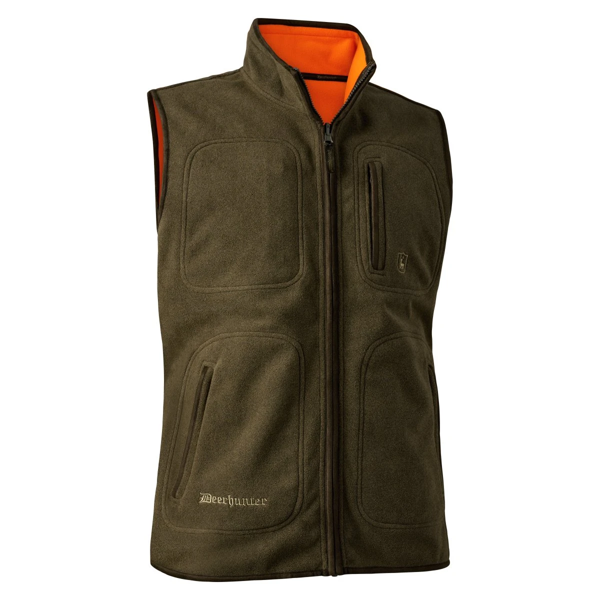 Deerhunter Gamekeeper Vendbar Fleece Vest - M (Orange/Grøn)