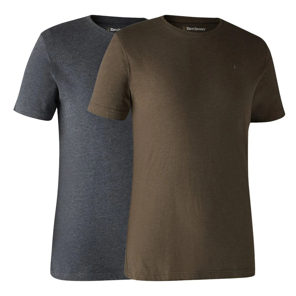 Deerhunter 2-pak T-shirt XXL - Brown Leaf Melange