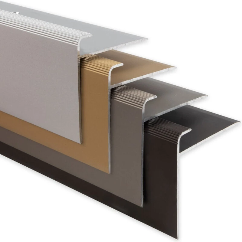 Safety F-formet skridsikker trappeprofil (3 længder)