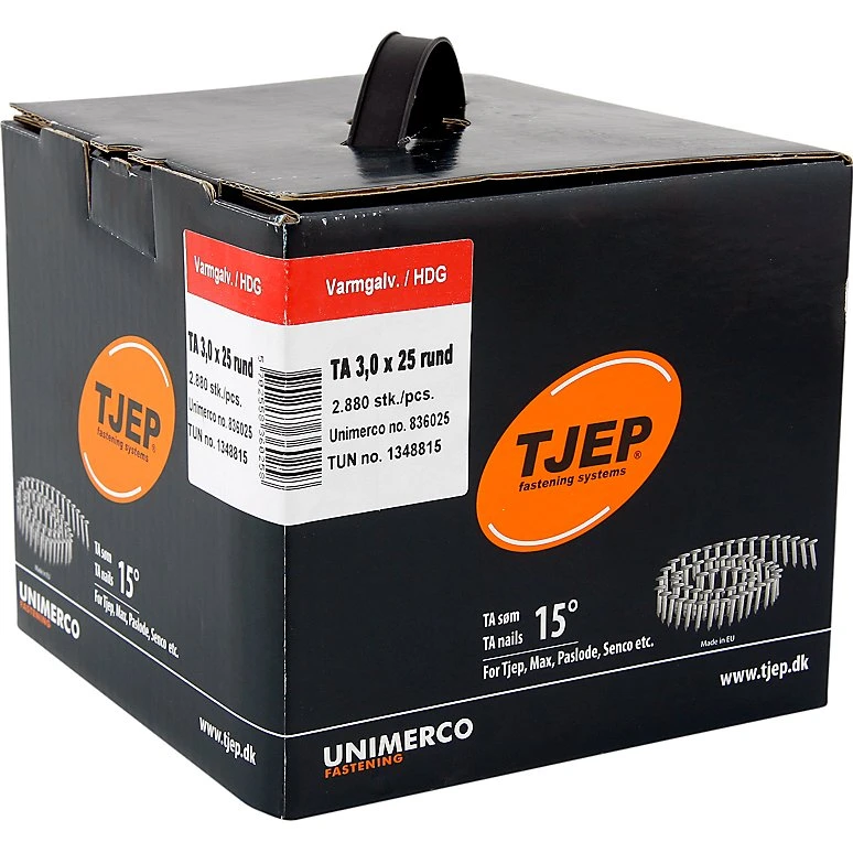 TJEP TA 30/25 Tagpapsøm 3,0x25 mm Varmgalvaniseret (2880 stk)