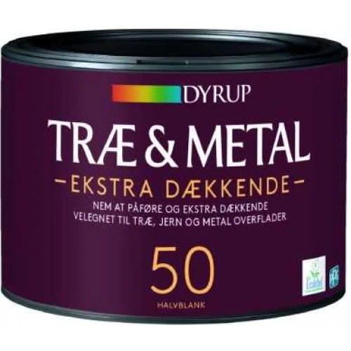 Dyrup Træ & Metal 50 Hvid 0,38L - Ekstra dækkende