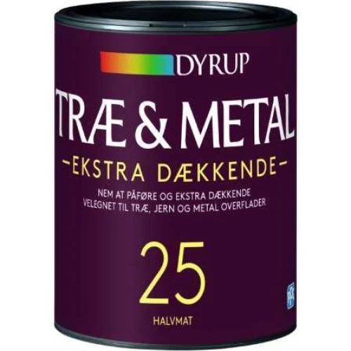 Dyrup Træ & Metal 25 Ekstra Dækkende Hvid - 0,75L