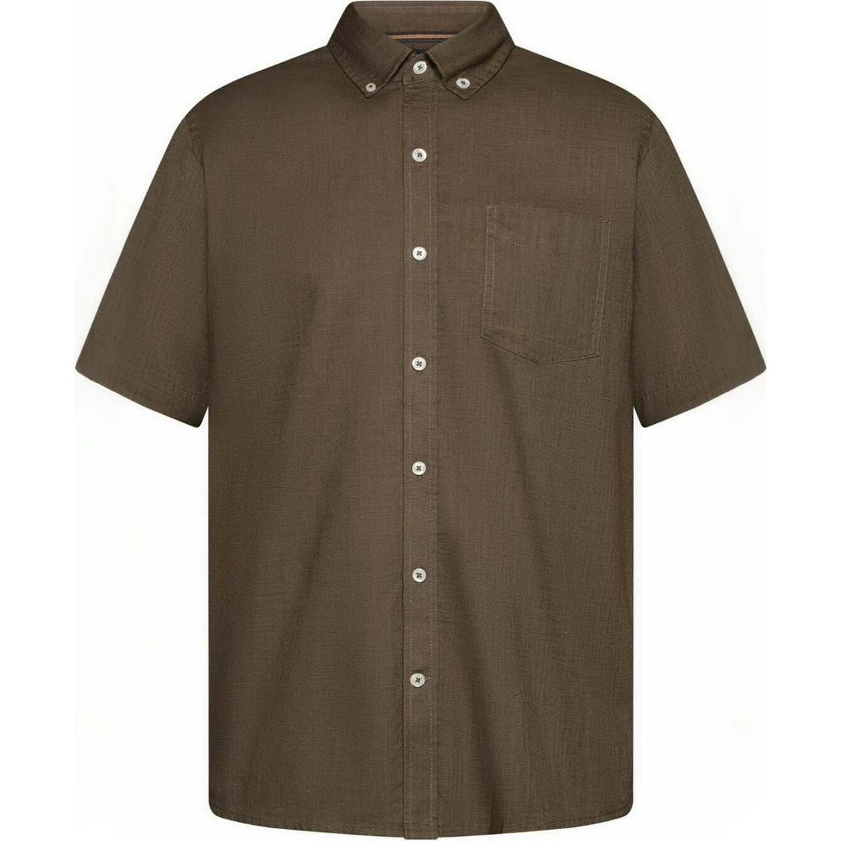 Signal GismoSi Brun Melange Skjorte med Button-Down Krave