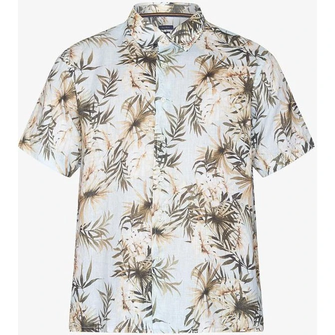 BentonSI Linen Print - Kortærmet blomstret sommer-skjorte