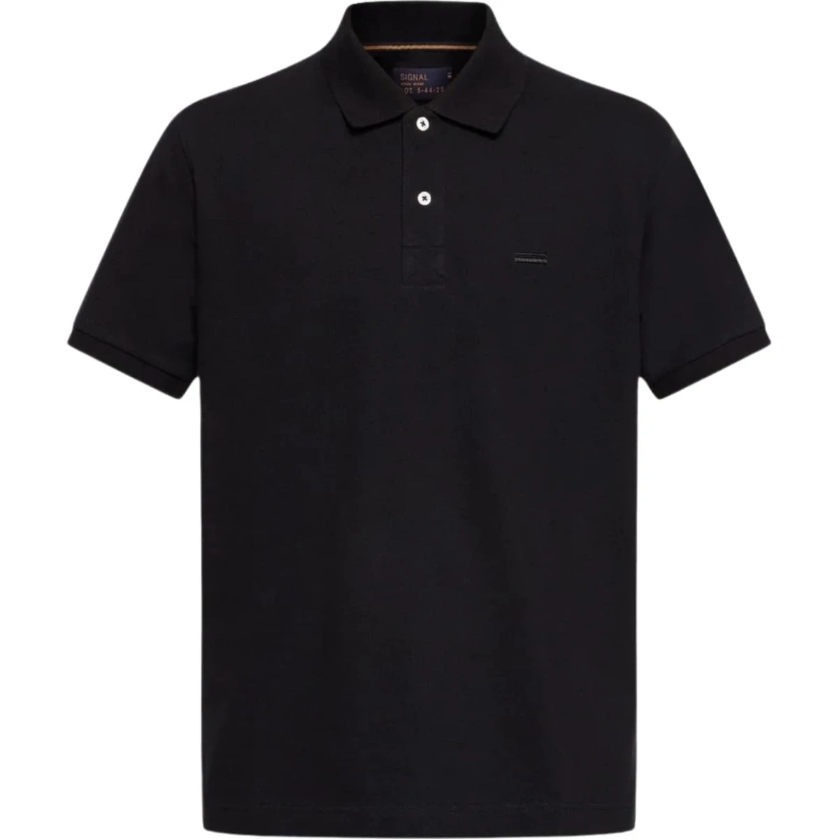 Signal Nicky Polo T-shirt i sort med kviltet søm