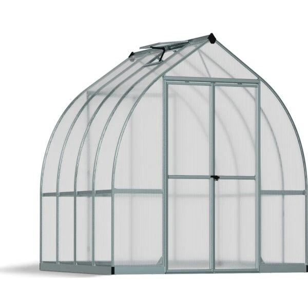 Palram Bella drivhus 6 m², sølv – 4 mm polycarbonat