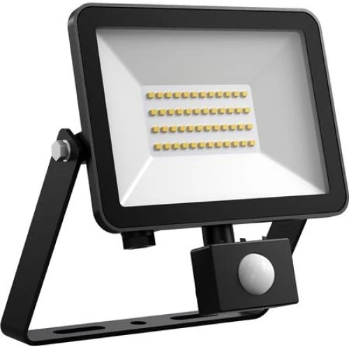 Fox Floodlight 30W 3375lm 4000K PIR Sort med 0,5m kabel