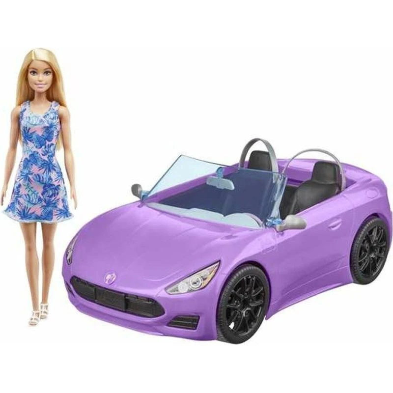 Barbie dukke med lilla cabriolet