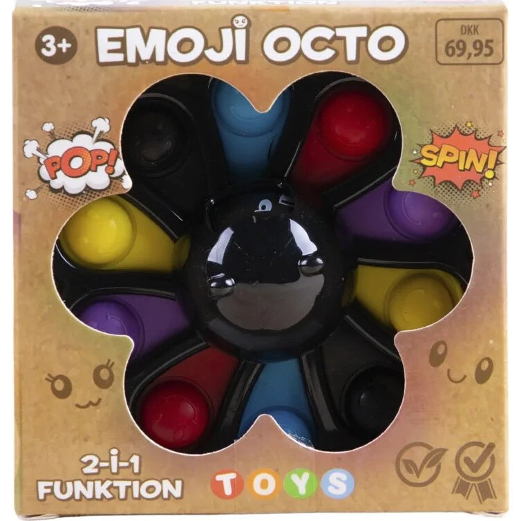 Impulse Toys Emoji Octo Fidget Spinner & Pop It (4-asst)