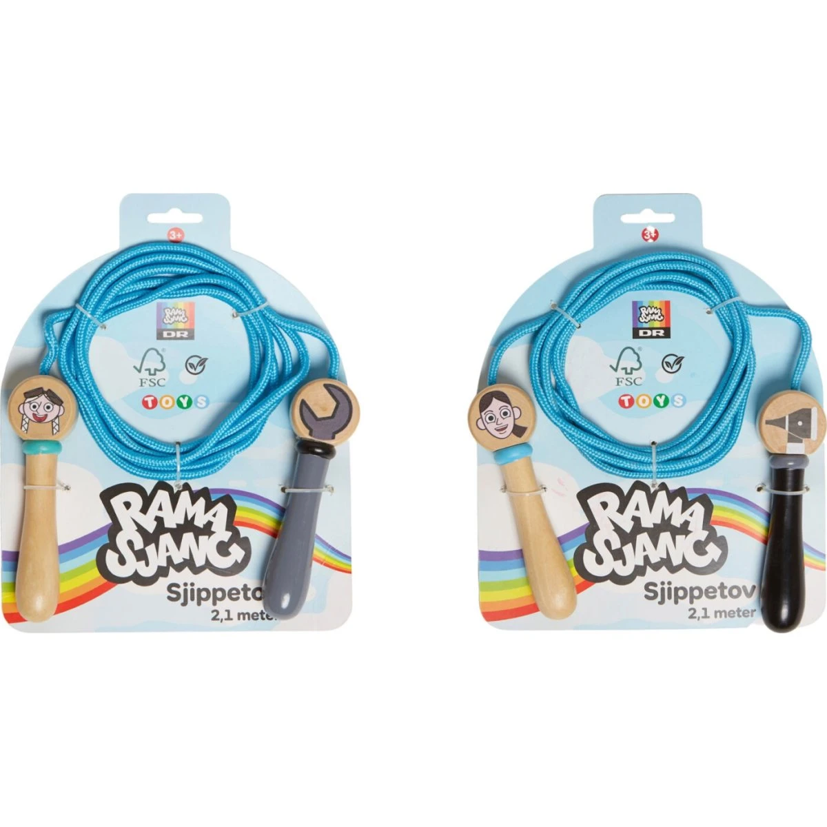 Impulse Toys Ramasjang Sjippetov med træhåndtag - Assorteret