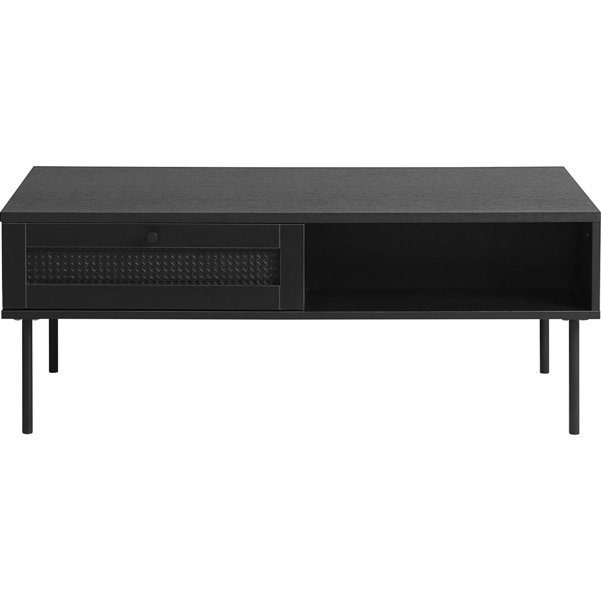Håum Brooklyn Sofabord 60x110 cm - Sort med Rattan