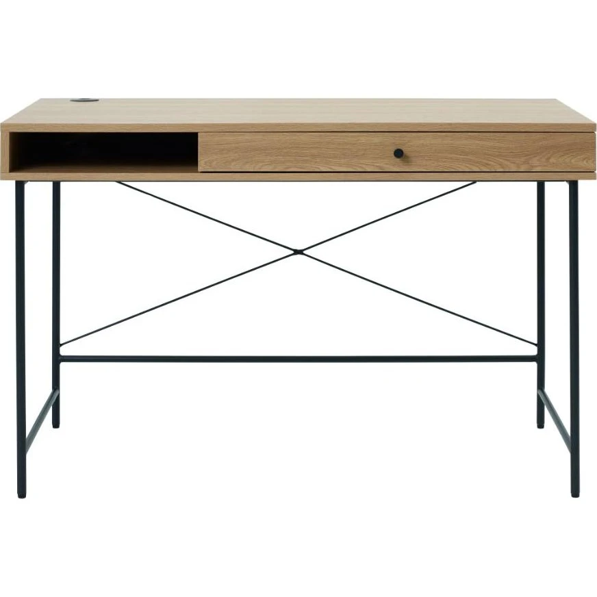 Pensacola Skrivebord i Egetræs-look med skuffe, 120x60 cm