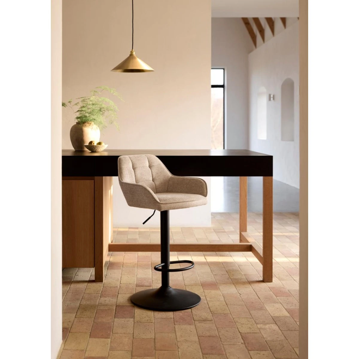 Håum Borgholm Barstol 2-pak - Beige - Justerbar højde