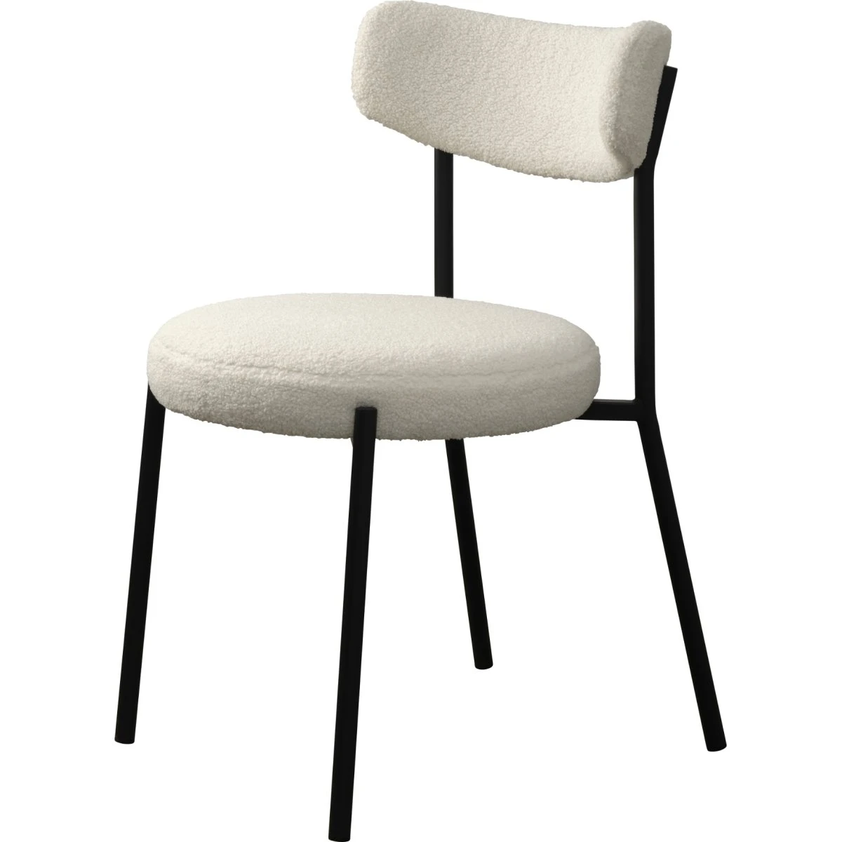 Nordique Design Gimli spisebordsstol - Teddy/Sort metal