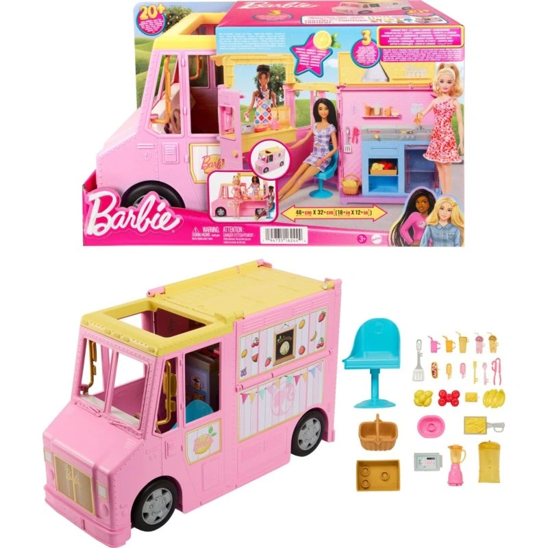 Barbie Lemonade Truck - 2-i-1 legevogn med 25 dele