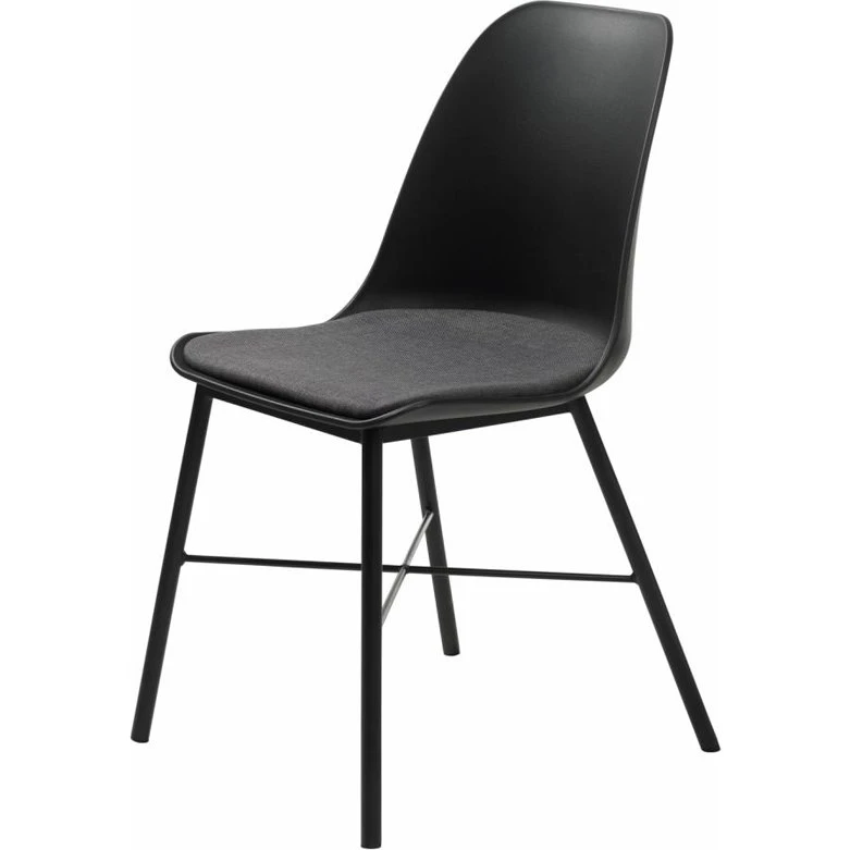 Zeni Whistler spisebordsstol - Sort polypropylen og metal (2 stk)