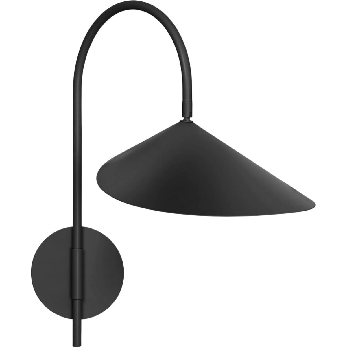Ferm LIVING Arum væglampe, sort, drejelig, 26 cm