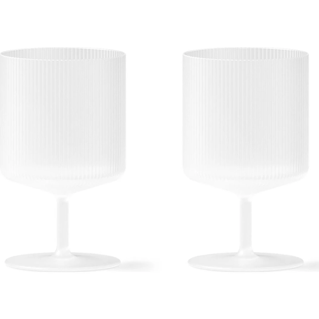 Ferm Living Ripple Vinglas Sæt af 2 - Frostet